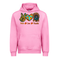Fuchsia Pink peace love thankful Urban Hoodie - RanaPortraitStore
