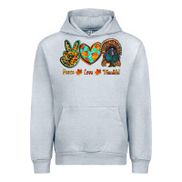 Heather Grey peace love thankful Urban Hoodie - RanaPortraitStore