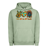 Pigment Oil Green peace love thankful Urban Hoodie - RanaPortraitStore