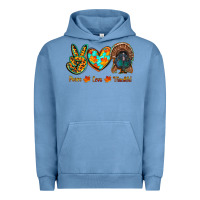 Pigment Pebble Blue peace love thankful Urban Hoodie - RanaPortraitStore