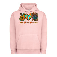 Pigment Salmon peace love thankful Urban Hoodie - RanaPortraitStore