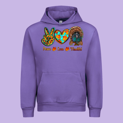 Peace Love Thankful Urban Hoodie Designed By Ranaportraitstore