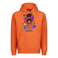 Carrot Halloween Afro Messy Bun Spooky Mama Premium Hoodie - texasbilliewilder