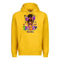 Lemon Halloween Afro Messy Bun Spooky Mama Premium Hoodie - texasbilliewilder
