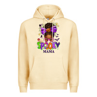 Pina Colada Halloween Afro Messy Bun Spooky Mama Premium Hoodie - texasbilliewilder