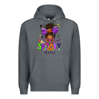 Rock Halloween Afro Messy Bun Spooky Mama Premium Hoodie - texasbilliewilder