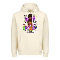 Tofu Halloween Afro Messy Bun Spooky Mama Premium Hoodie - texasbilliewilder