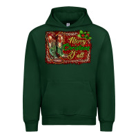 Forest Green merry christmas y'all boots Urban Hoodie - RanaPortraitStore
