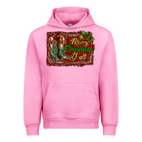 Fuchsia Pink merry christmas y'all boots Urban Hoodie - RanaPortraitStore