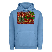 Pigment Pebble Blue merry christmas y'all boots Urban Hoodie - RanaPortraitStore