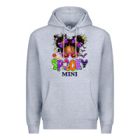 Heather Grey Spooky Mini Halloween Messy Bun Premium Hoodie - texasbilliewilder