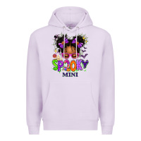 Lilac Spooky Mini Halloween Messy Bun Premium Hoodie - texasbilliewilder