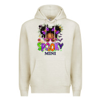 Oatmeal Heather Spooky Mini Halloween Messy Bun Premium Hoodie - texasbilliewilder