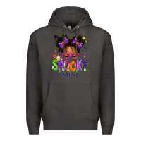 Smoke Spooky Mini Halloween Messy Bun Premium Hoodie - texasbilliewilder