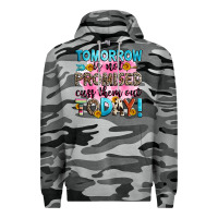 Slate Camo tomorrow is not promised cuss them out today! Premium Hoodie - Zillion Design Studio