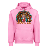 Fuchsia Pink gobble till you wobble thanksgiving rainbow Urban Hoodie - RanaPortraitStore