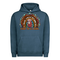 Pigment Midnight Navy gobble till you wobble thanksgiving rainbow Urban Hoodie - RanaPortraitStore