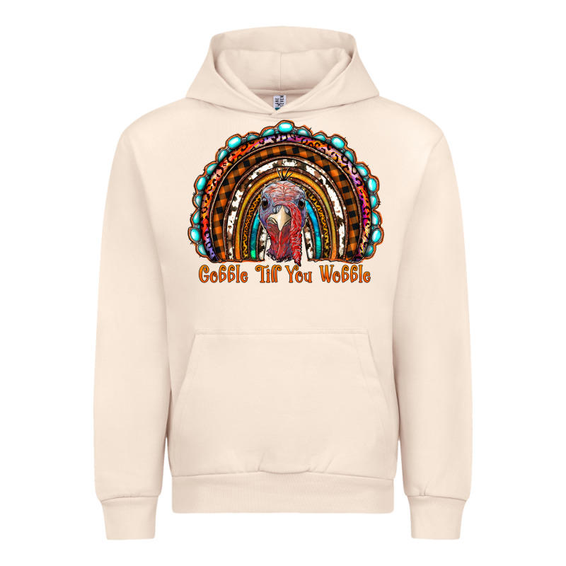 Gobble Till You Wobble Thanksgiving Rainbow Urban Hoodie by RanaPortraitStore | Teevron