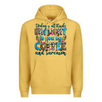 Antique Gold today's attitude brought to you by coffee and sarc Premium Hoodie - Zillion Design Studio