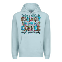Blue Mist today's attitude brought to you by coffee and sarc Premium Hoodie - Zillion Design Studio