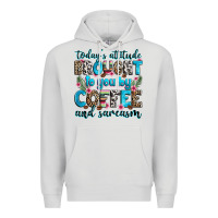 Dove Grey today's attitude brought to you by coffee and sarc Premium Hoodie - Zillion Design Studio