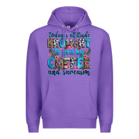 Purple today's attitude brought to you by coffee and sarc Premium Hoodie - Zillion Design Studio