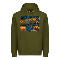 Army Green Spooky Saurus Rex Premium Hoodie - texasbilliewilder