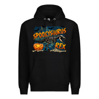 Black Spooky Saurus Rex Premium Hoodie - texasbilliewilder
