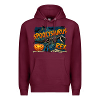 Burgundy Spooky Saurus Rex Premium Hoodie - texasbilliewilder