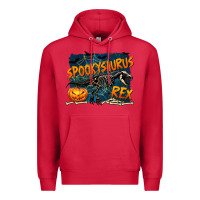 Cardinal Spooky Saurus Rex Premium Hoodie - texasbilliewilder