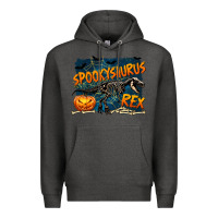 Charcoal Heather Spooky Saurus Rex Premium Hoodie - texasbilliewilder