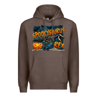 Coffee Spooky Saurus Rex Premium Hoodie - texasbilliewilder