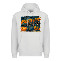 Dove Grey Spooky Saurus Rex Premium Hoodie - texasbilliewilder