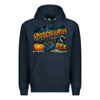 Navy Spooky Saurus Rex Premium Hoodie - texasbilliewilder