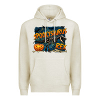 Oatmeal Heather Spooky Saurus Rex Premium Hoodie - texasbilliewilder