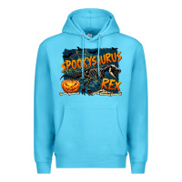 Ocean Blue Spooky Saurus Rex Premium Hoodie - texasbilliewilder