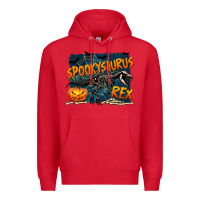 Red Spooky Saurus Rex Premium Hoodie - texasbilliewilder