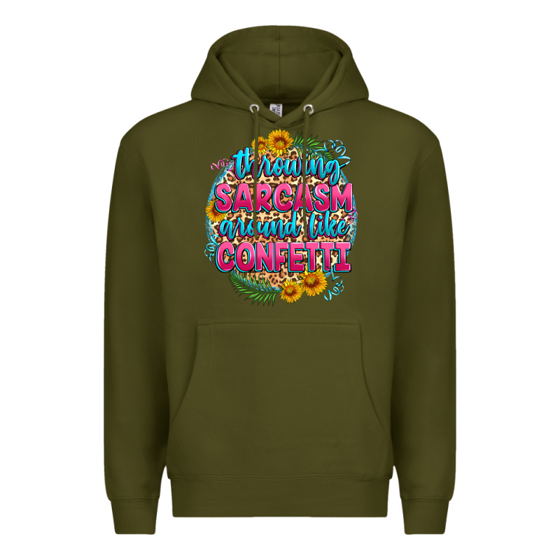 Throwing Sarcasm Around Like Confetti Premium Hoodie by Zillion Design Studio | Teevron