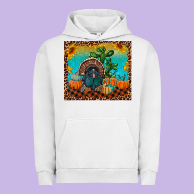 Turkey And Pumpkins Urban Hoodie Designed By Ranaportraitstore