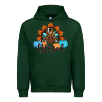 Forest Green thanksgiving turkey pumpkin blessed Urban Hoodie - RanaPortraitStore