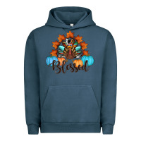 Pigment Midnight Navy thanksgiving turkey pumpkin blessed Urban Hoodie - RanaPortraitStore