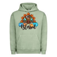 Pigment Oil Green thanksgiving turkey pumpkin blessed Urban Hoodie - RanaPortraitStore