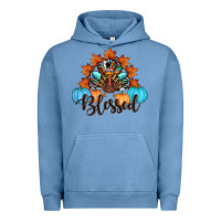 Pigment Pebble Blue thanksgiving turkey pumpkin blessed Urban Hoodie - RanaPortraitStore