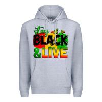 Heather Grey stay black and live Premium Hoodie - Zillion Design Studio