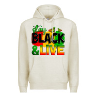 Oatmeal Heather stay black and live Premium Hoodie - Zillion Design Studio