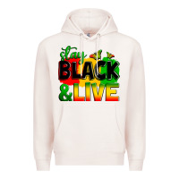 Pale Pink stay black and live Premium Hoodie - Zillion Design Studio