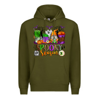 Army Green Spooky Season Coffee Cups Premium Hoodie - texasbilliewilder