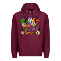 Burgundy Spooky Season Coffee Cups Premium Hoodie - texasbilliewilder