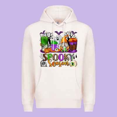 Spooky Season Coffee Cups Premium Hoodie Designed By Texasbilliewilder