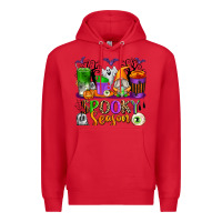 Red Spooky Season Coffee Cups Premium Hoodie - texasbilliewilder